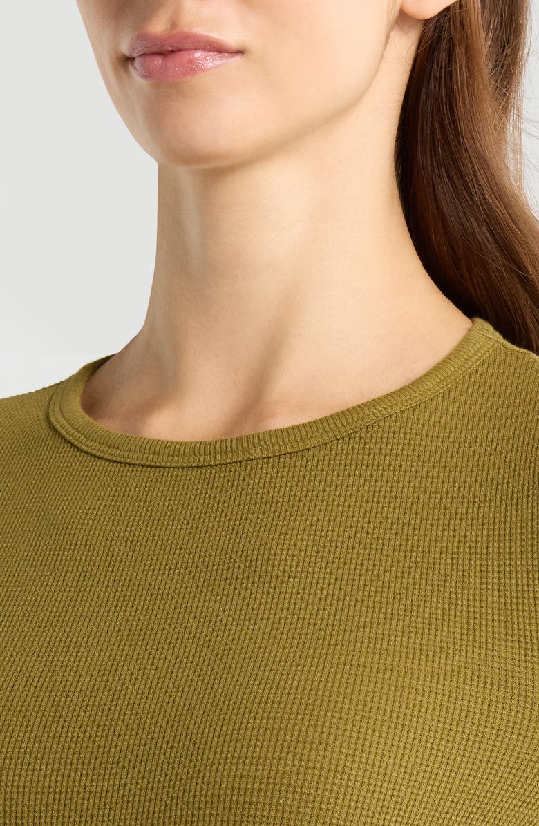Re/Done Long Sleeve Waffle T-Shirt, Alternate, color, Fatigue