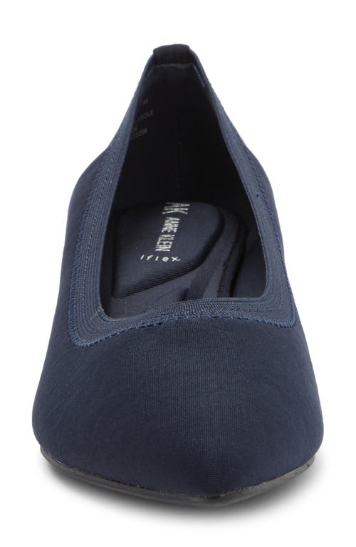 Anne Klein Uruzi Pump In Navy Matte Stretch