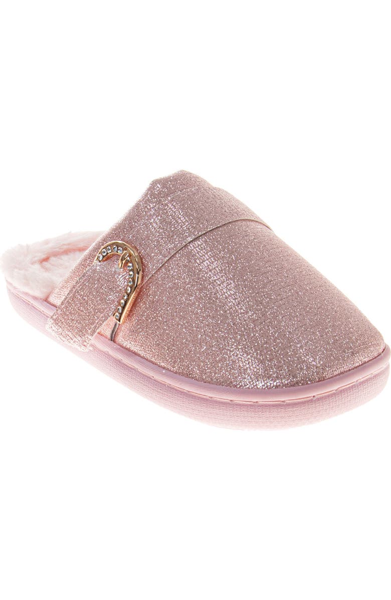 BADGLEY MISCHKA Brooch Faux Fur Lined Slipper, Main, color, Pink