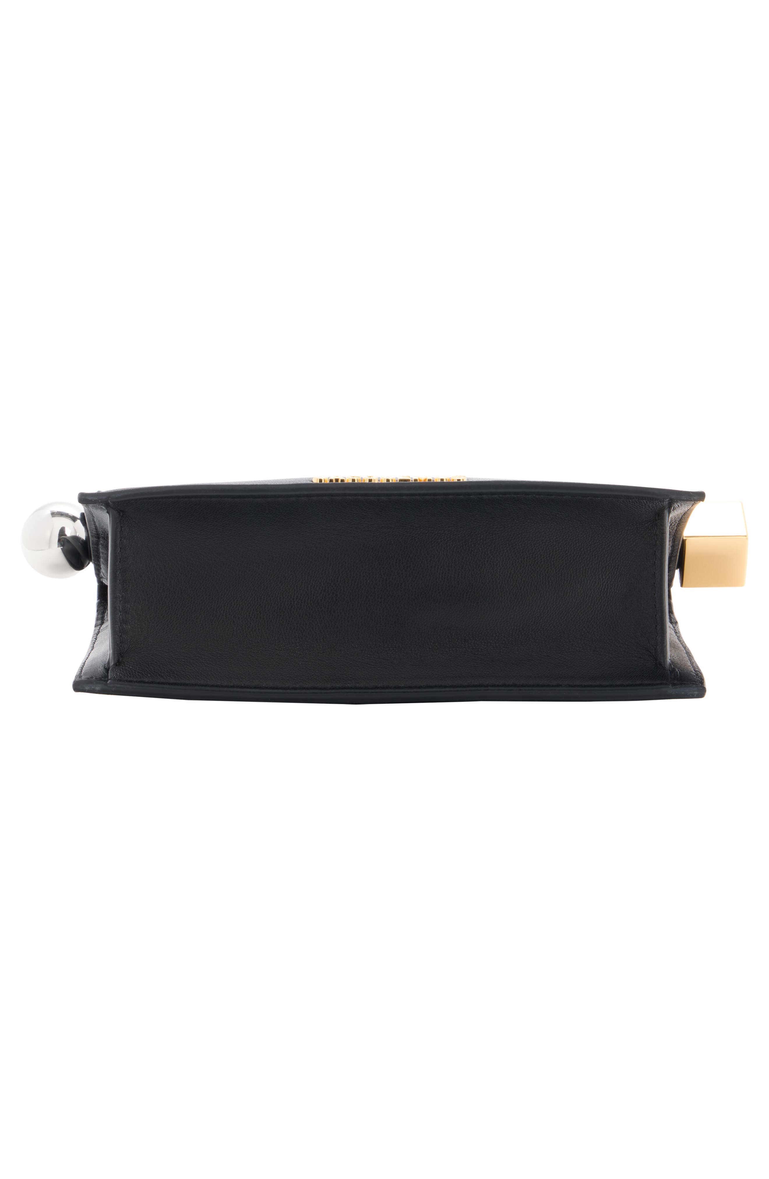 Jacquemus La Petite Pochette Rond Carré Leather Clutch, Alternate, color, Black