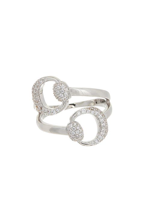 Pavé Cubic Zirconia Buckle Ring