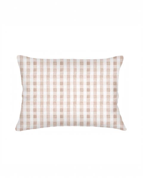Gingham Linen Pillow with Down Insert