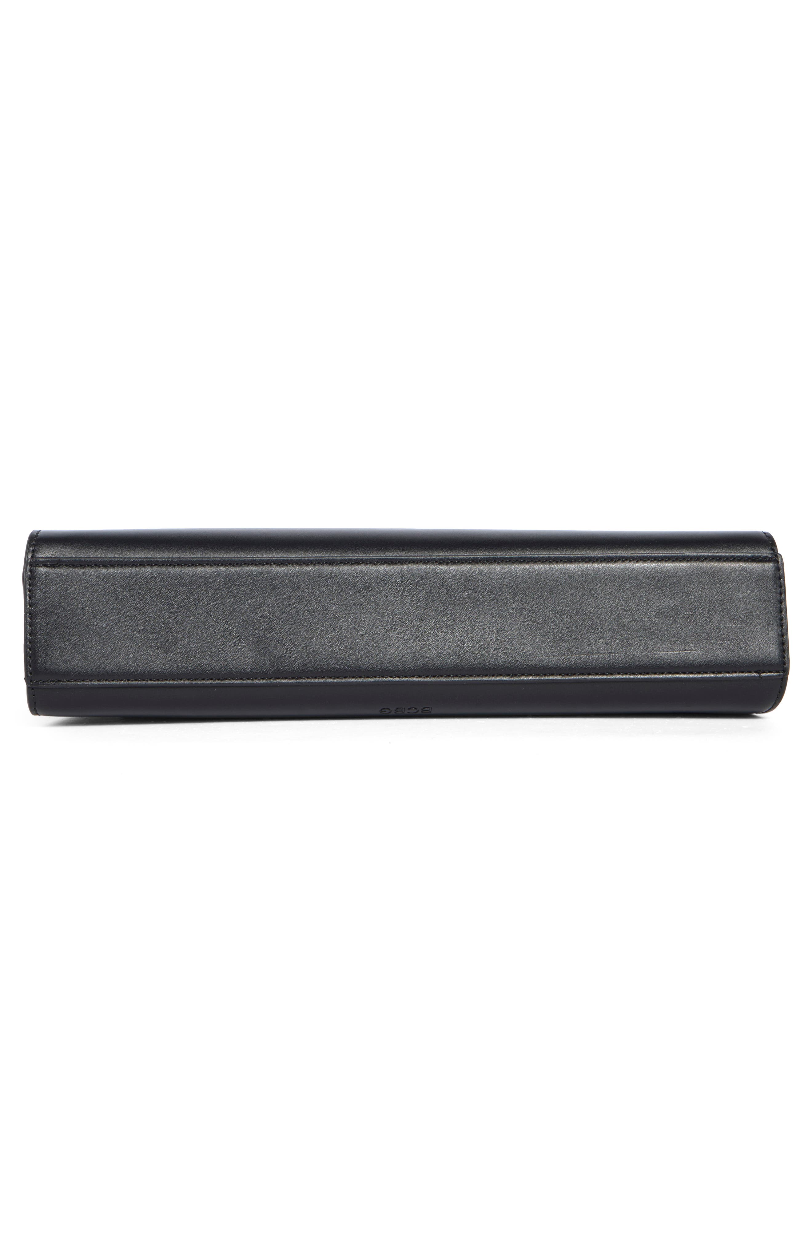 BCBG Curved Hardware Handle Clutch, Alternate, color, Black
