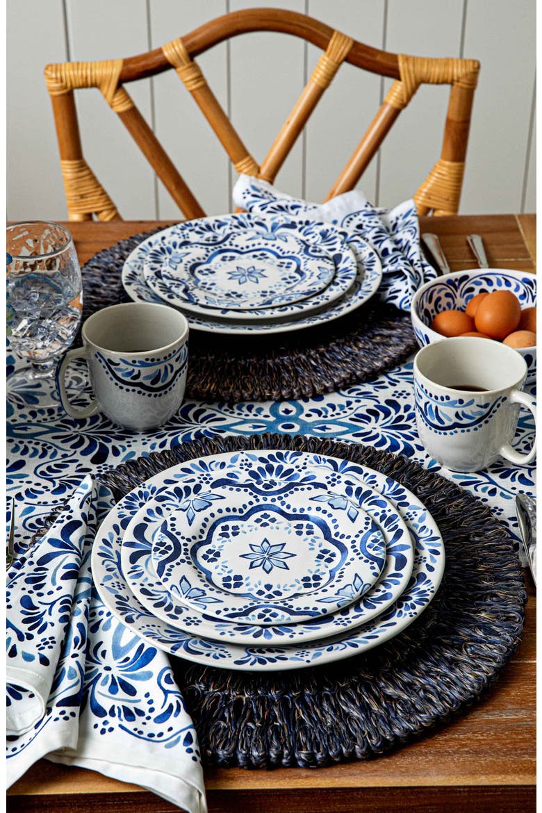 Iberian Dinner Plate, Alternate, color, INDIGO
