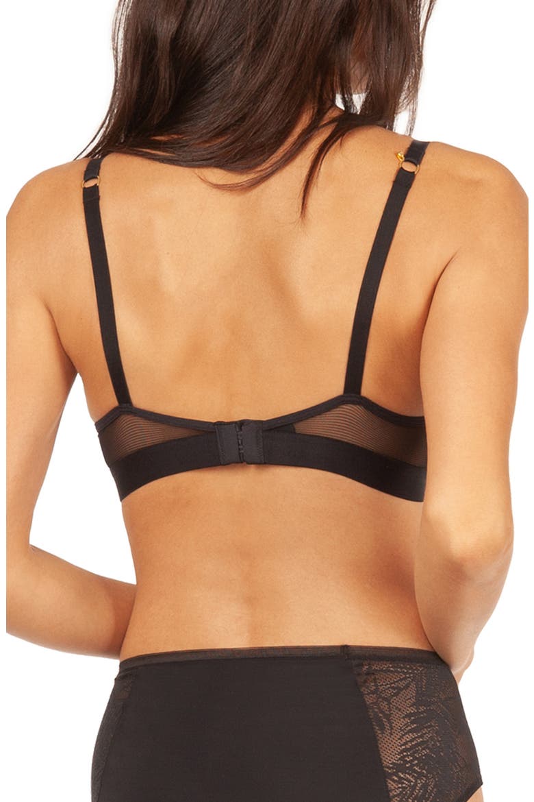 The Smooth Lace No-Wire Push-Up Bra, Alternate, color, JET BLACK