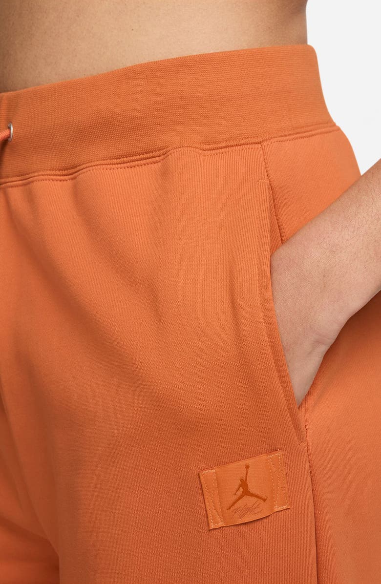 Jordan Flight Fleece French Terry Open Hem Pants, Alternate, color, Starfish/ Campfire Orange