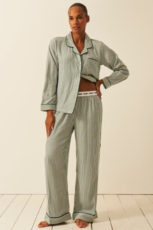 Stripe & Stare Ecovero Pyjama Bottoms In Green