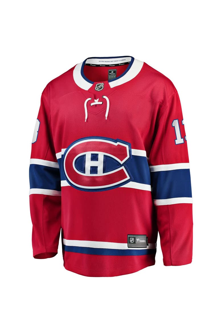 Men's Fanatics Cole Caufield Red Montreal Canadiens Home Premier Breakaway Player Jersey, Alternate, color, Red