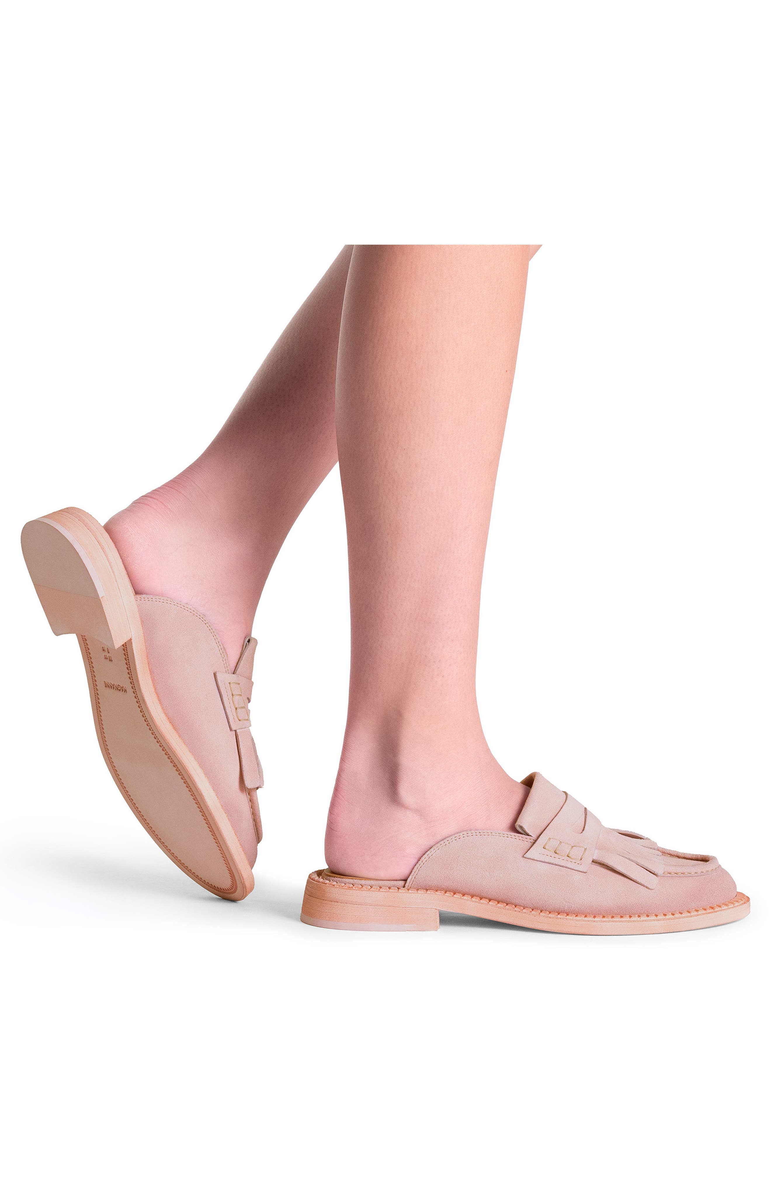 Oaklynn Leather Mule, Alternate, color, BLUSH SUEDE