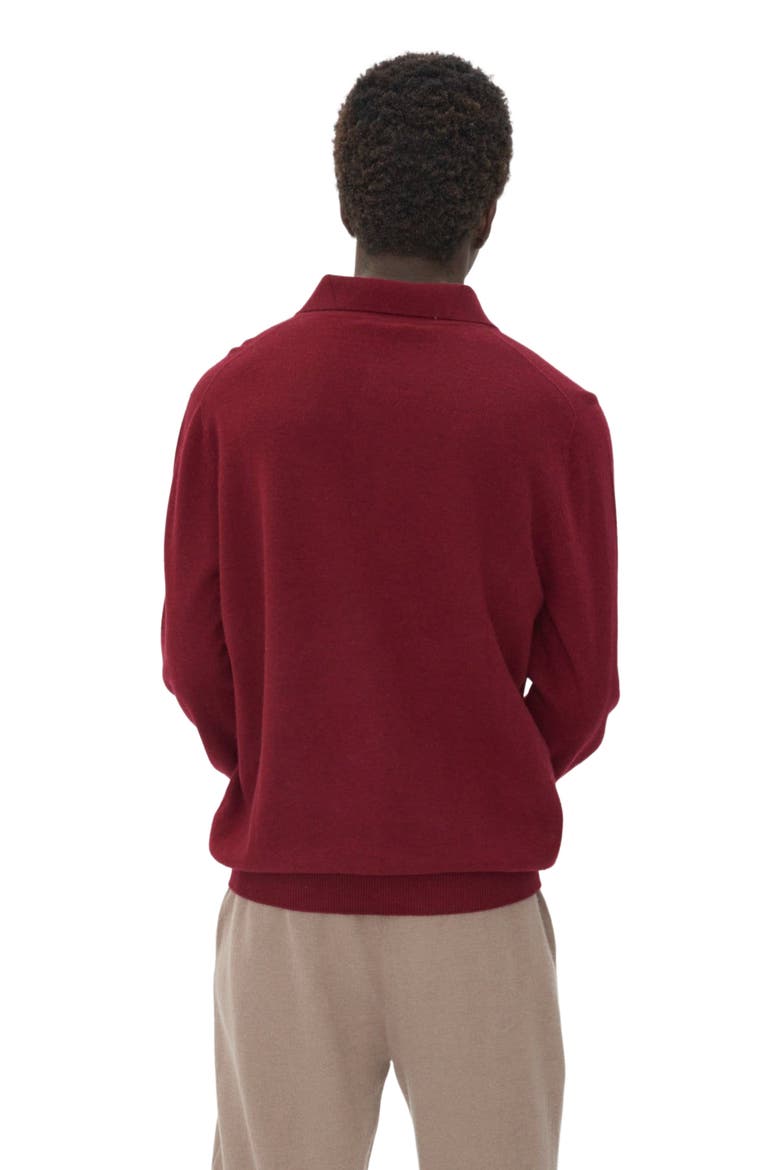 Essential Cashmere Polo Sweater, Alternate, color, bordeaux