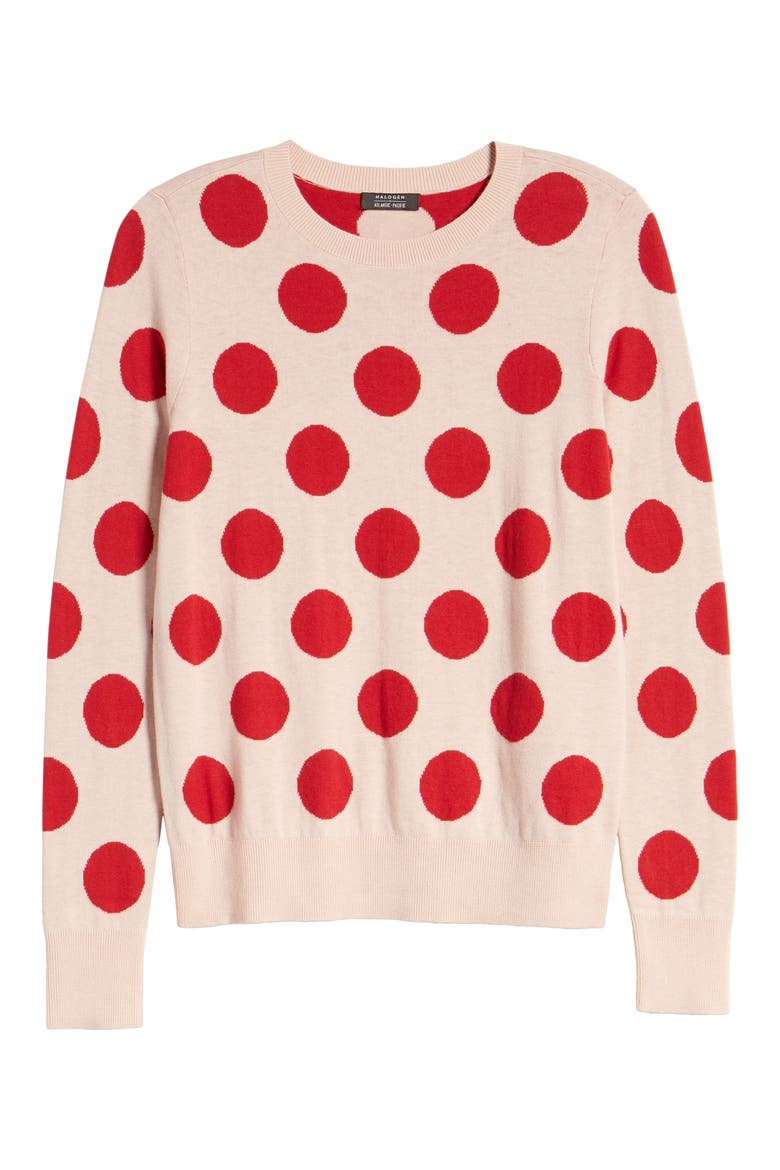 x Atlantic-Pacific Polka Dot Sweater (Nordstrom Exclusive), Alternate, color, PINK- RED LE DOT