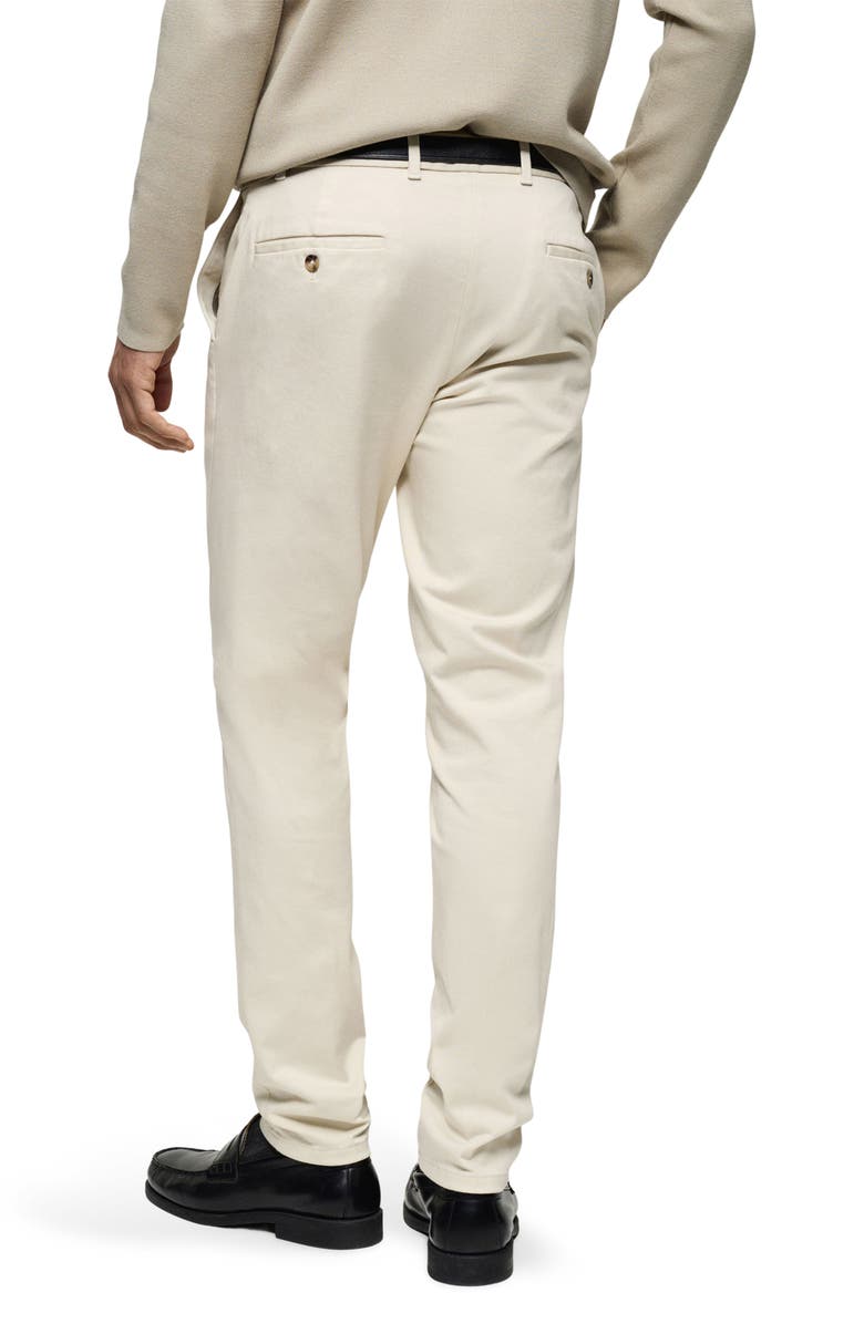 MANGO Serge Slim Fit Twill Chino Pants, Alternate, color, Ecru