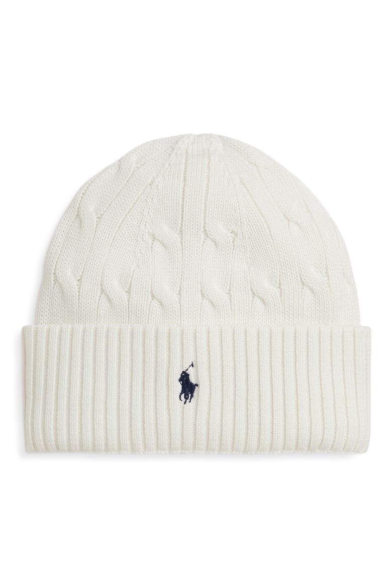 Kids' Cable Stitch Cotton Beanie, Main, color, NEVIS