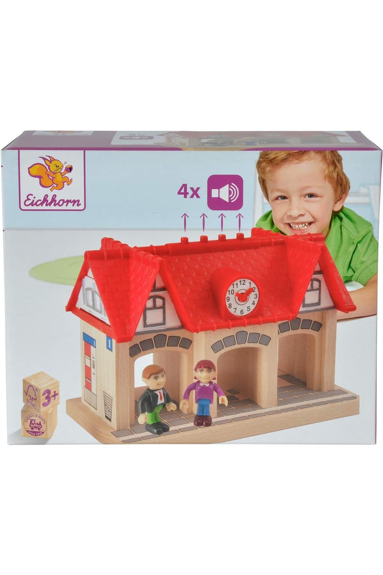 3 Piece Wooden Soundstation For Trains, Main, color, Multicolored