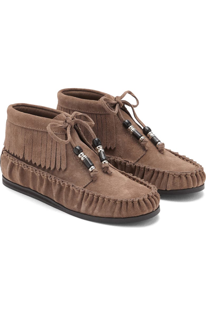 MANGO TEEN Fringe Bootie, Main, color, Medium Brown