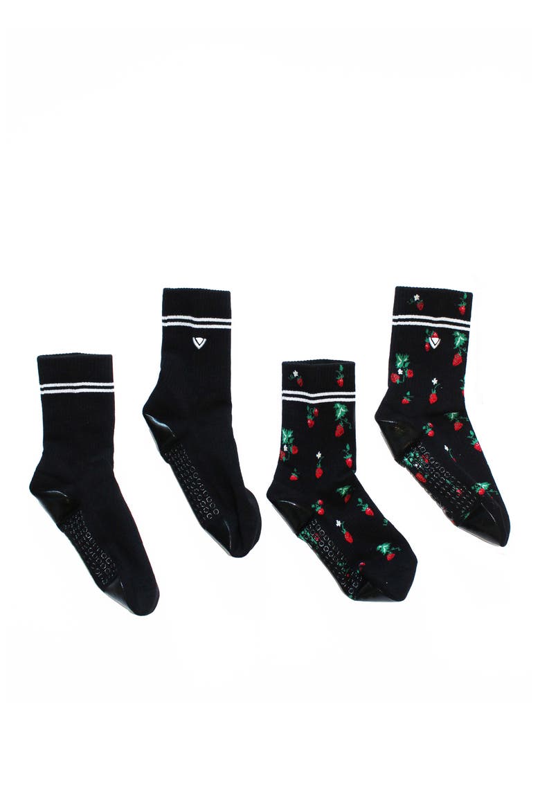 2-Pack Classic Crew Grip Socks, Main, color, BLACK MULTI
