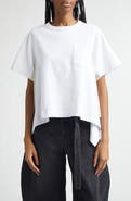Sacai Mixed Media Cotton Jersey & Satin Pocket T-Shirt