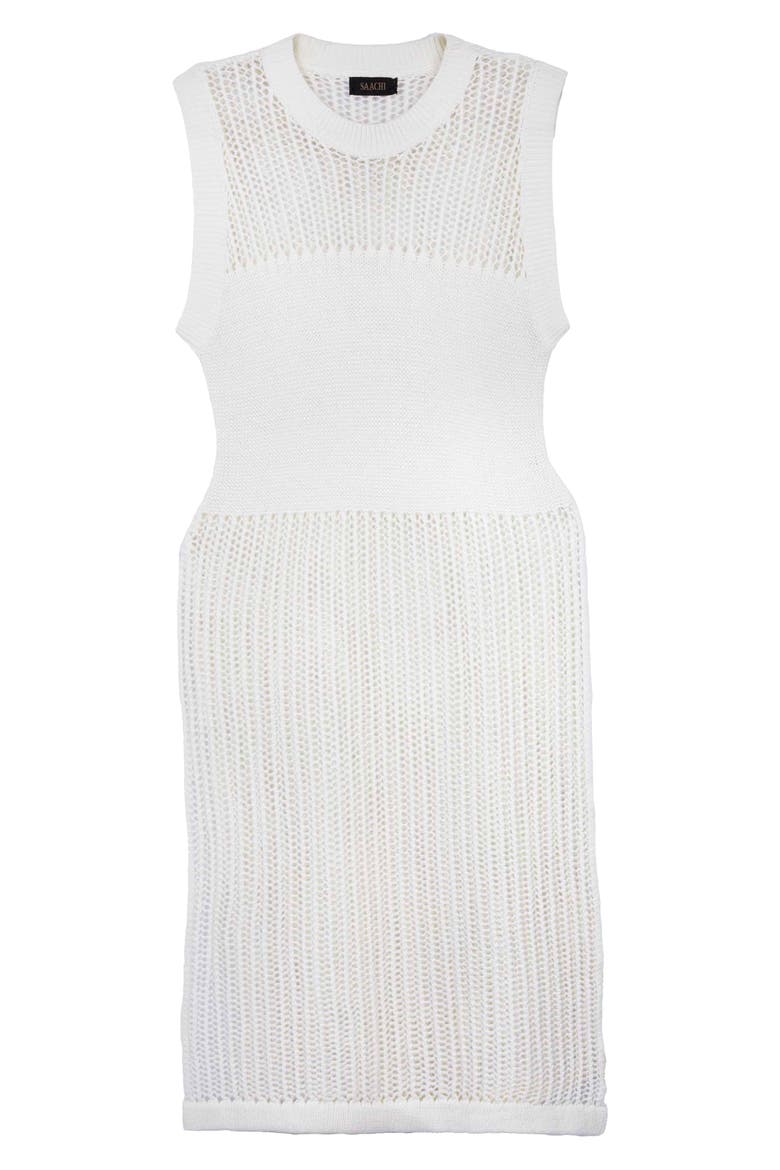 Cotton Knit Split Hem Kaftan Cover-Up Dress, Alternate, color, IVORY