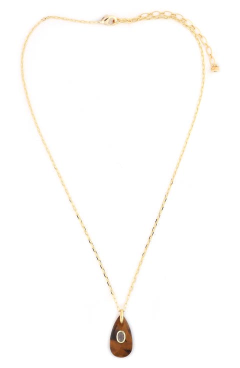 Tiger's Eye Teardrop Pendant Necklace