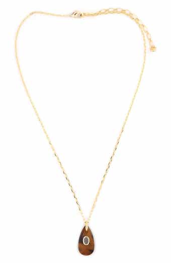 Tiger's Eye Teardrop Pendant Necklace