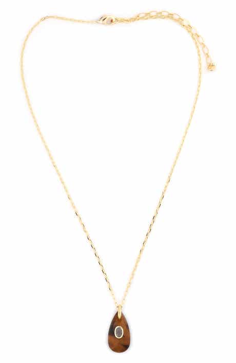 Tiger's Eye Teardrop Pendant Necklace