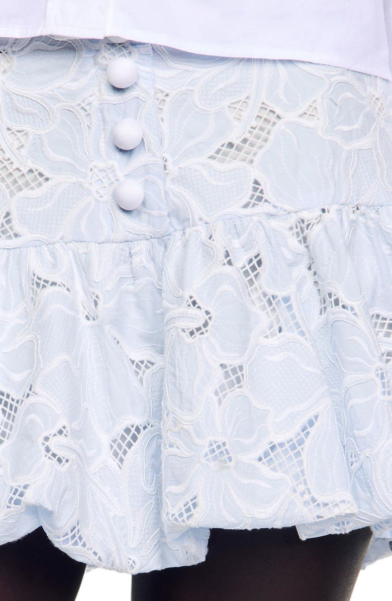 SANDRO Short guipure skirt, Alternate, color, Sky Blue