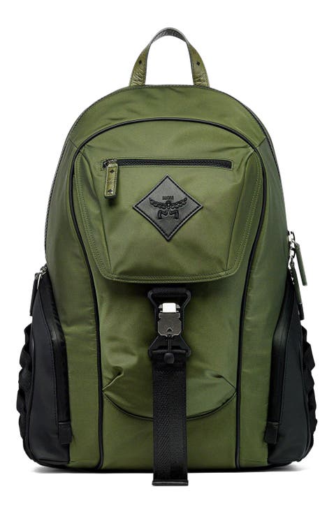 Aren Backpack in ECONYLÂ® and Monogram Print Leather