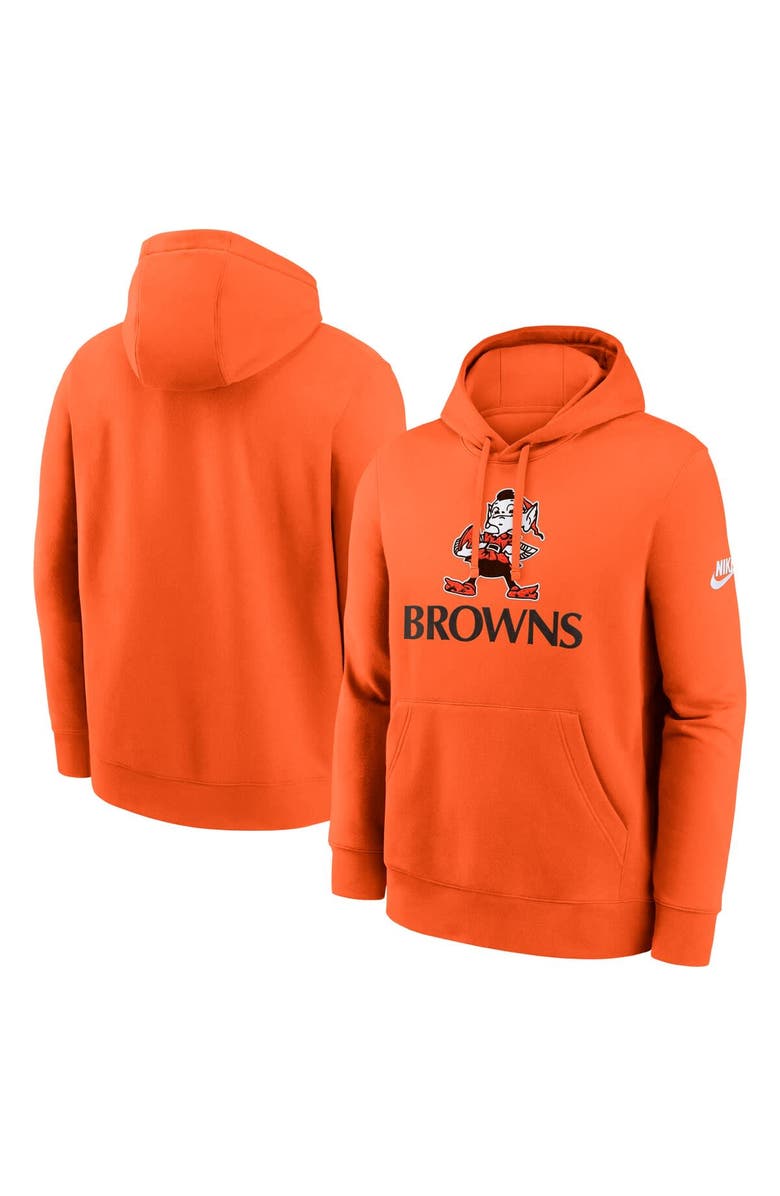 Nike Men's Nike Orange Cleveland Browns Best Season Rewind Club Pullover Hoodie, Main, color, Orange