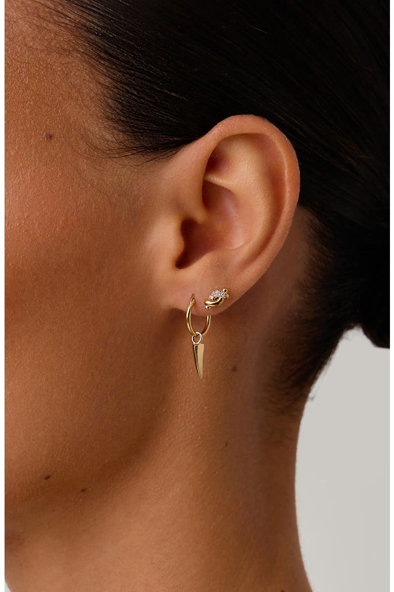 Molten Snow Stud Earrings, Alternate, color, GOLD
