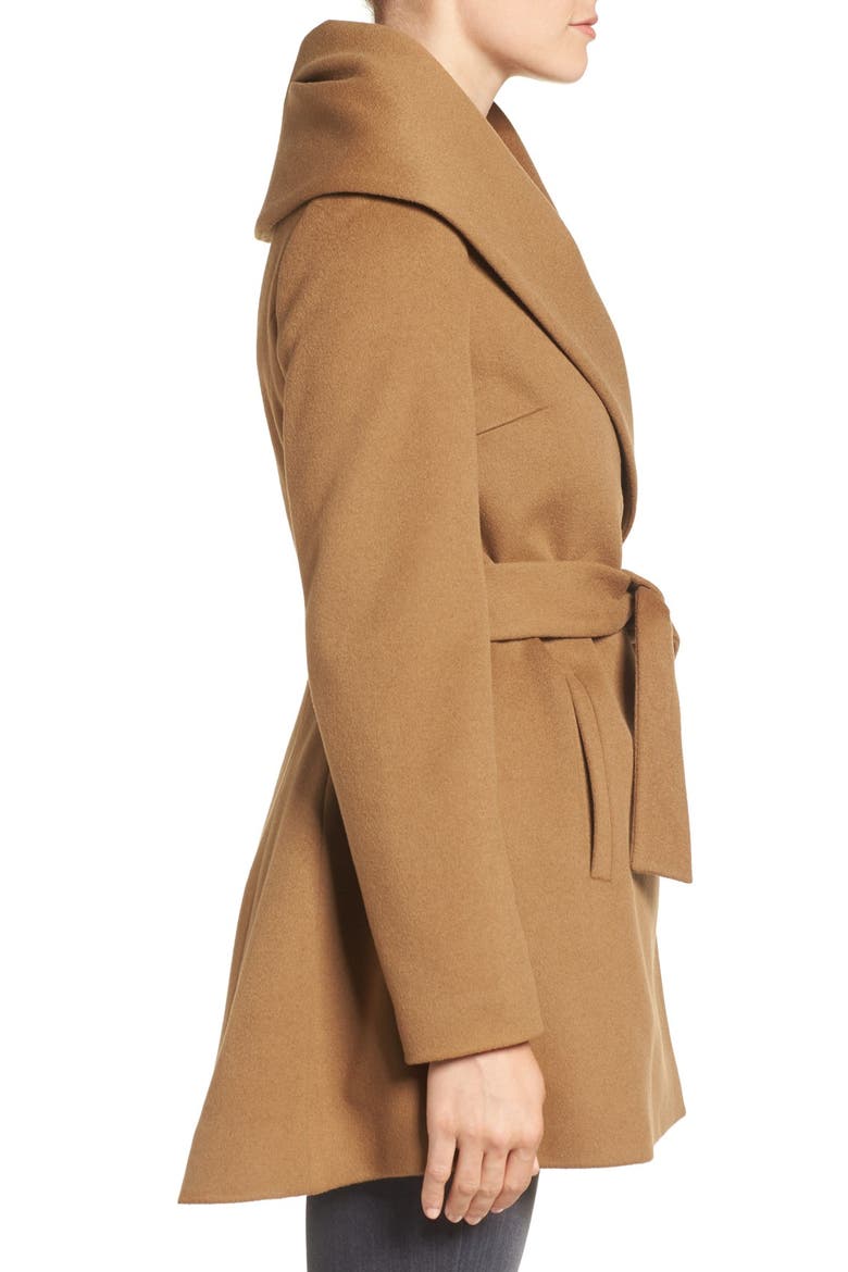 'Emma' Wool Blend Wrap Coat, Alternate, color, CAMEL