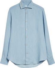 Eleventy Lyocell & Linen Button-Up Shirt