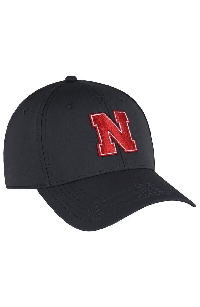 AHEAD Men's Ahead  Graphite Nebraska Huskers Stratus AeroSphere Adjustable Hat, Main, color, 