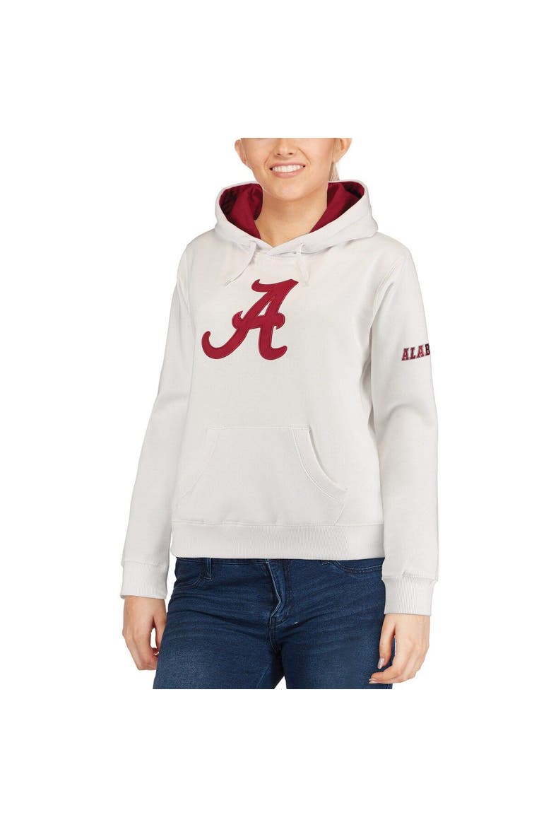 Women's White Alabama Crimson Tide Big Logo Pullover Sweatshirt, Alternate, color, White