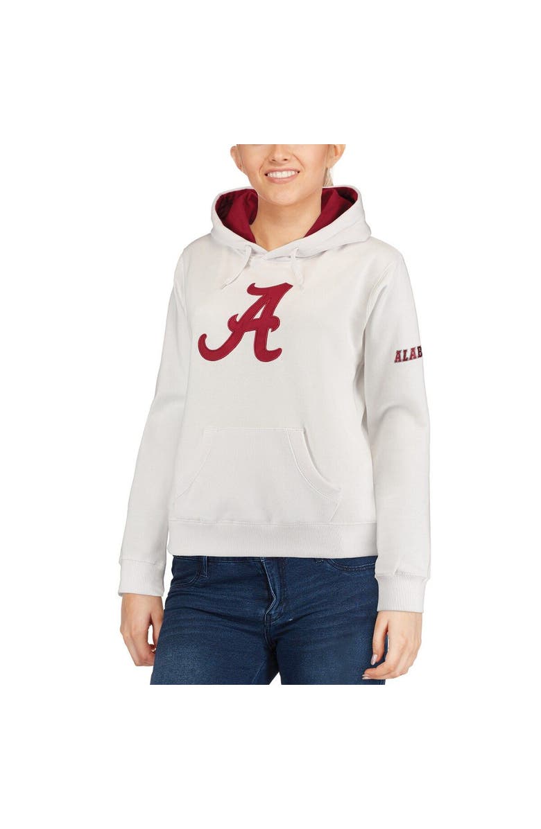 STADIUM ATHLETIC Women's White Alabama Crimson Tide Big Logo Pullover Sweatshirt, Alternate, color, White
