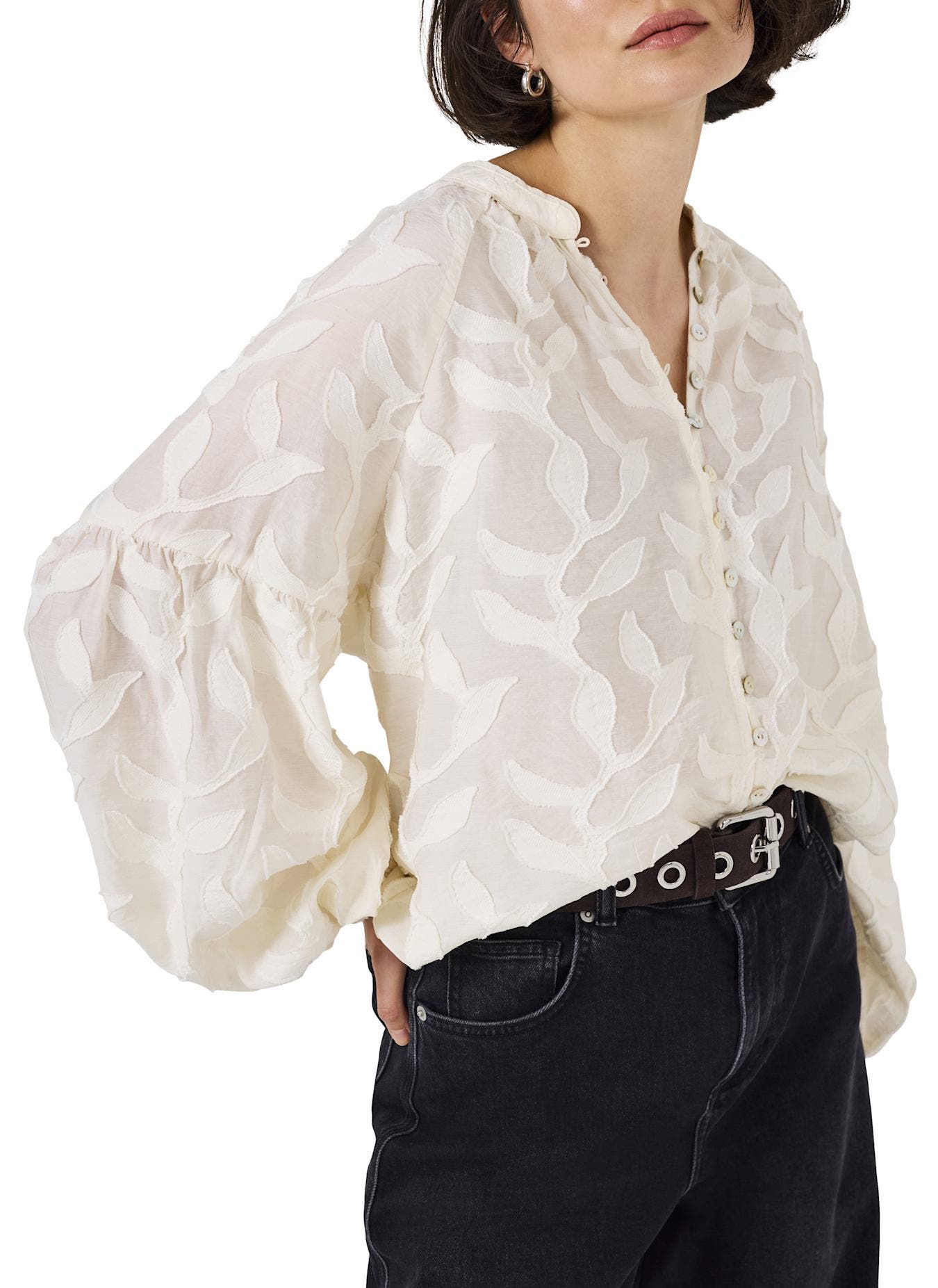 Floral Jacquard Blouse - image 2