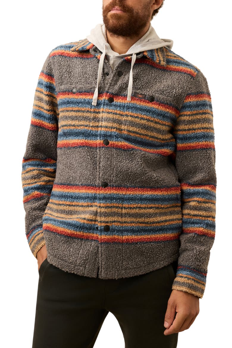 Range CPO High Pile Fleece Shirt Jacket, Main, color, BUFFALO ROCK STRIPE