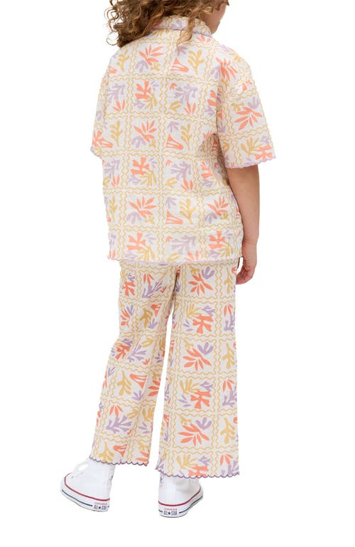 Raffya Kids Gilly Scallop Edge Matisse Print Trouser In Multi