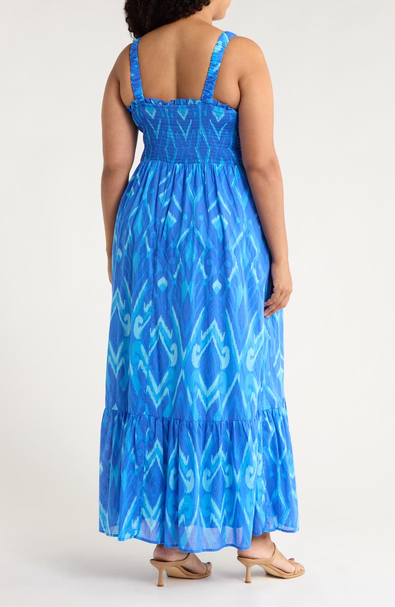 SUGARLIPS Carys Delcy Smocked Cotton Maxi Sundress, Alternate, color, Blues-Multi