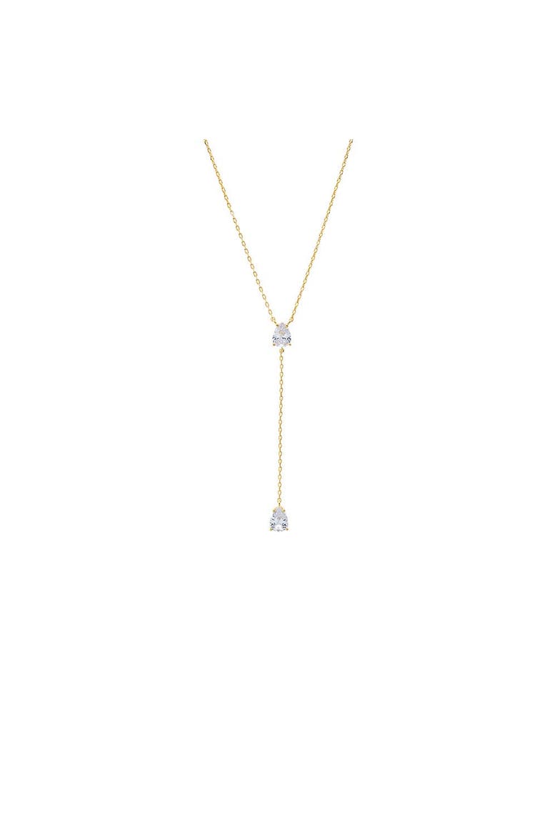 Double Pear Drop Chain Lariat Necklace, Main, color, Gold