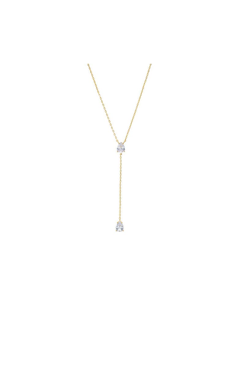 BY ADINA EDEN Double Pear Drop Chain Lariat Necklace, Main, color, Gold