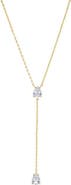 BY ADINA EDEN Double Pear Drop Chain Lariat Necklace