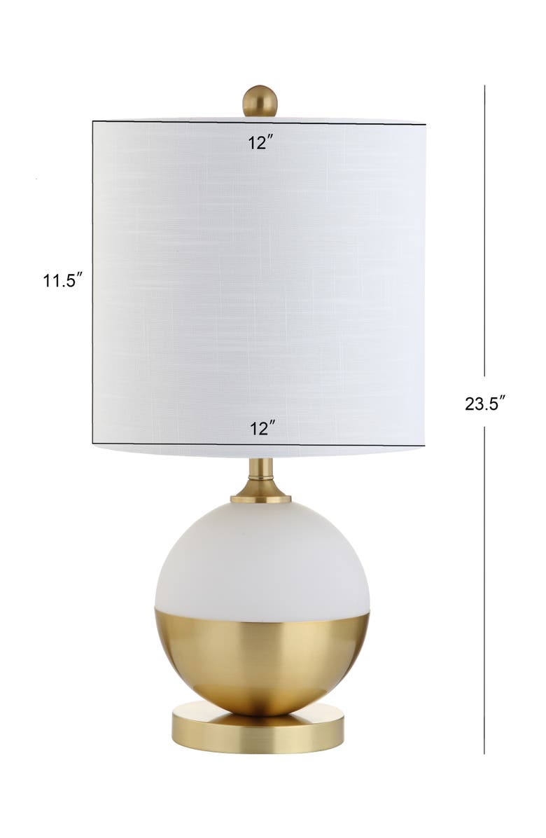 JONATHAN Y Carr 23.5" Ceramic/Metal LED Table Lamp, White/Brass, Alternate, color, White/Brass