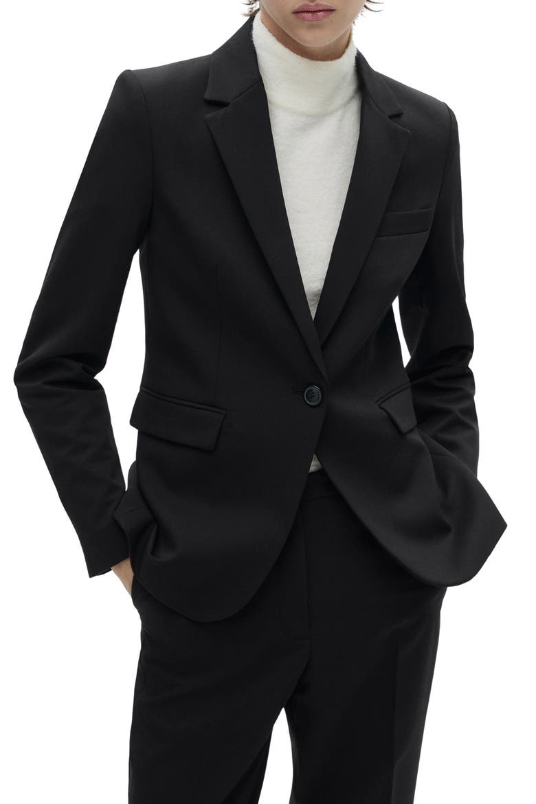 Fitted Suit Jacket, Main, color, BLACK