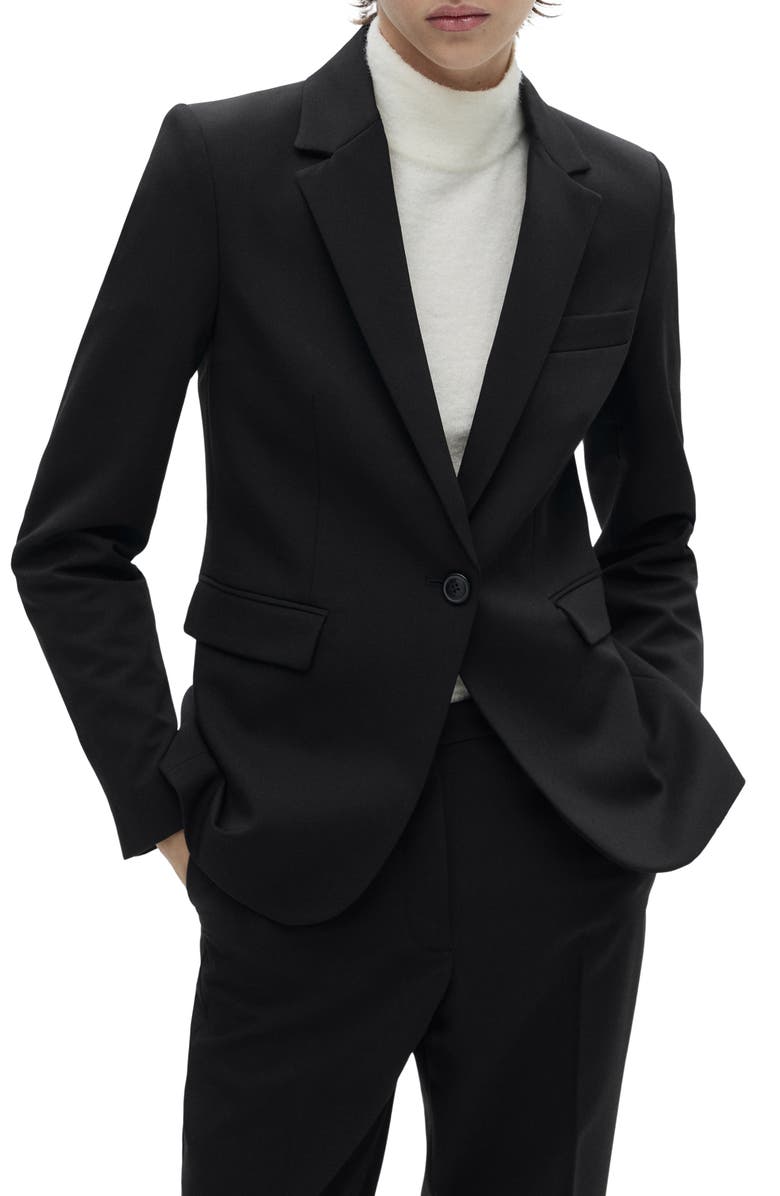 MANGO Fitted Suit Jacket, Main, color, Black
