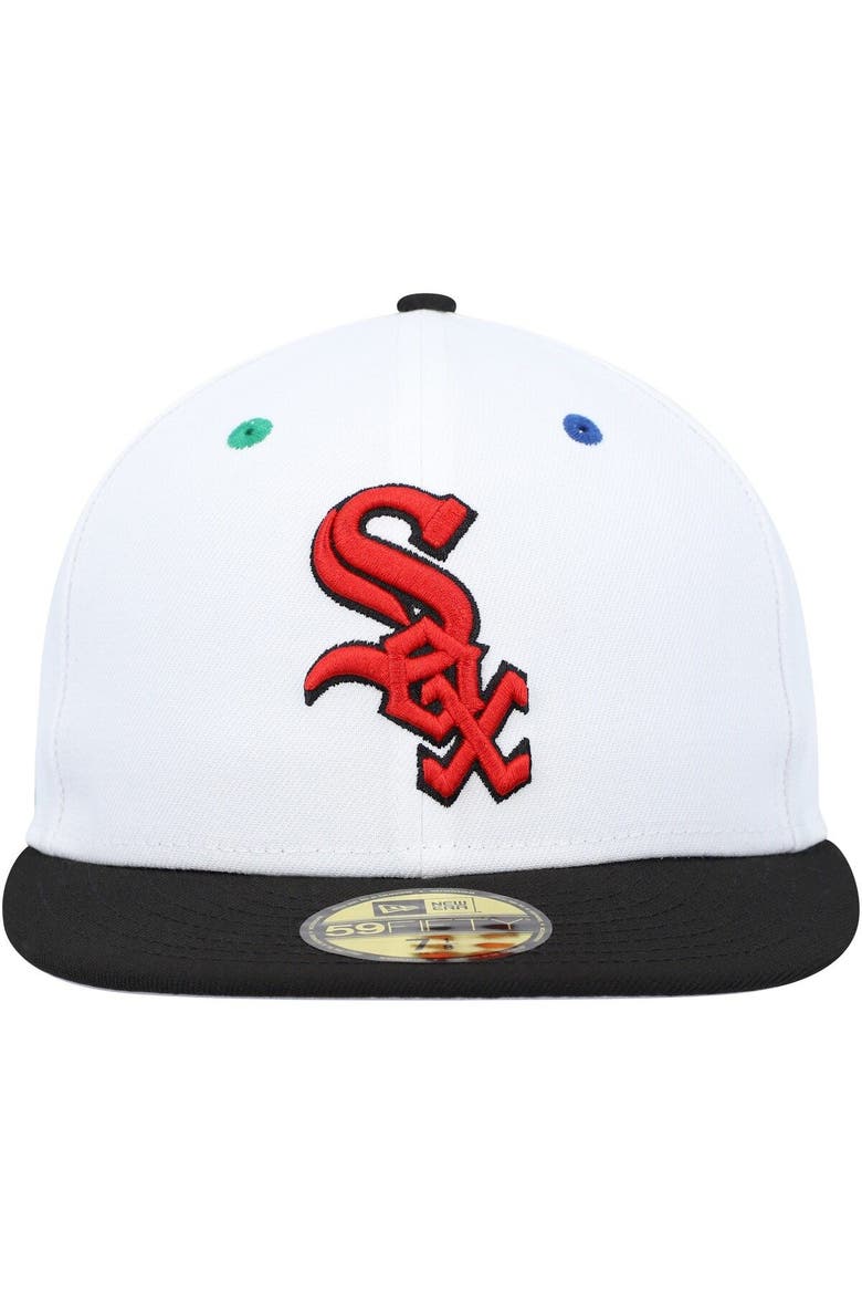 Men's New Era White/Black Chicago White Sox 95th Anniversary Primary Eye 59FIFTY Fitted Hat, Alternate, color, White