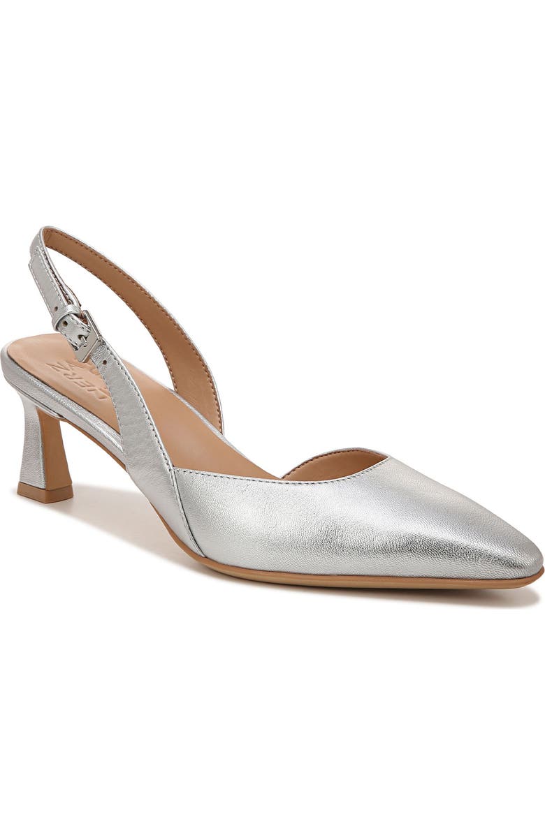 Naturalizer Dalary Slingback Pump - Wide Width Available, Main, color, Silver Leather