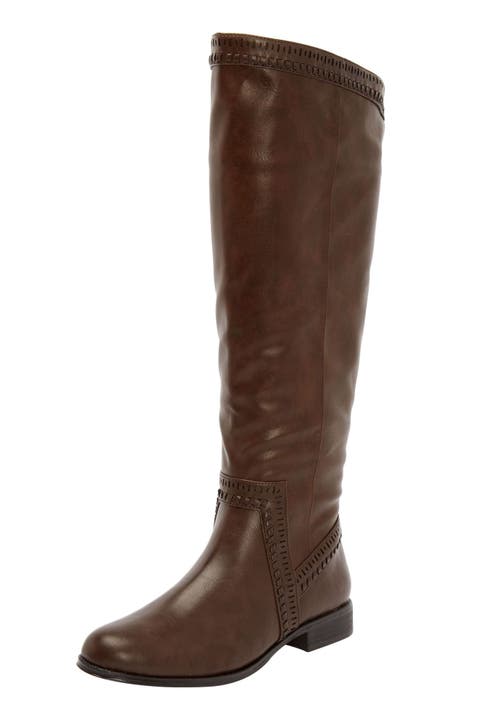Comfortview The Malina Tall Wide Calf Boot In Brown