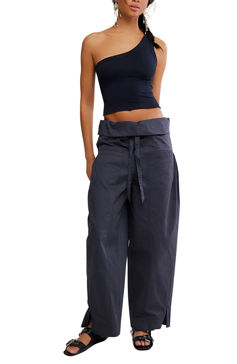 Free People Fisherman Pants, Alternate, color, Washed Black