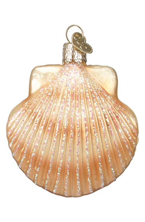 Scallop Shell Glass Ornament