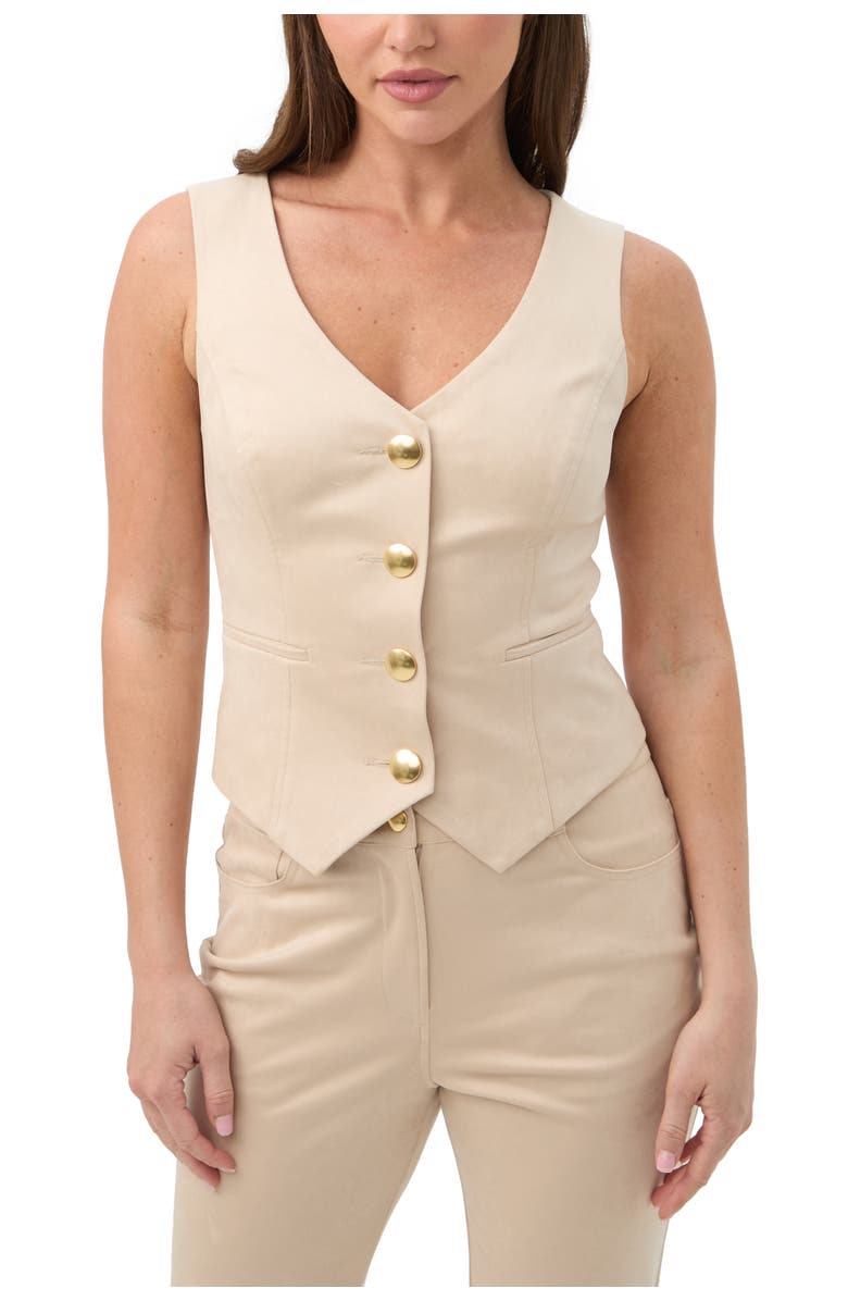 Trina Turk Kofi 2 Faux Suede Vest, Main, color, Poplar